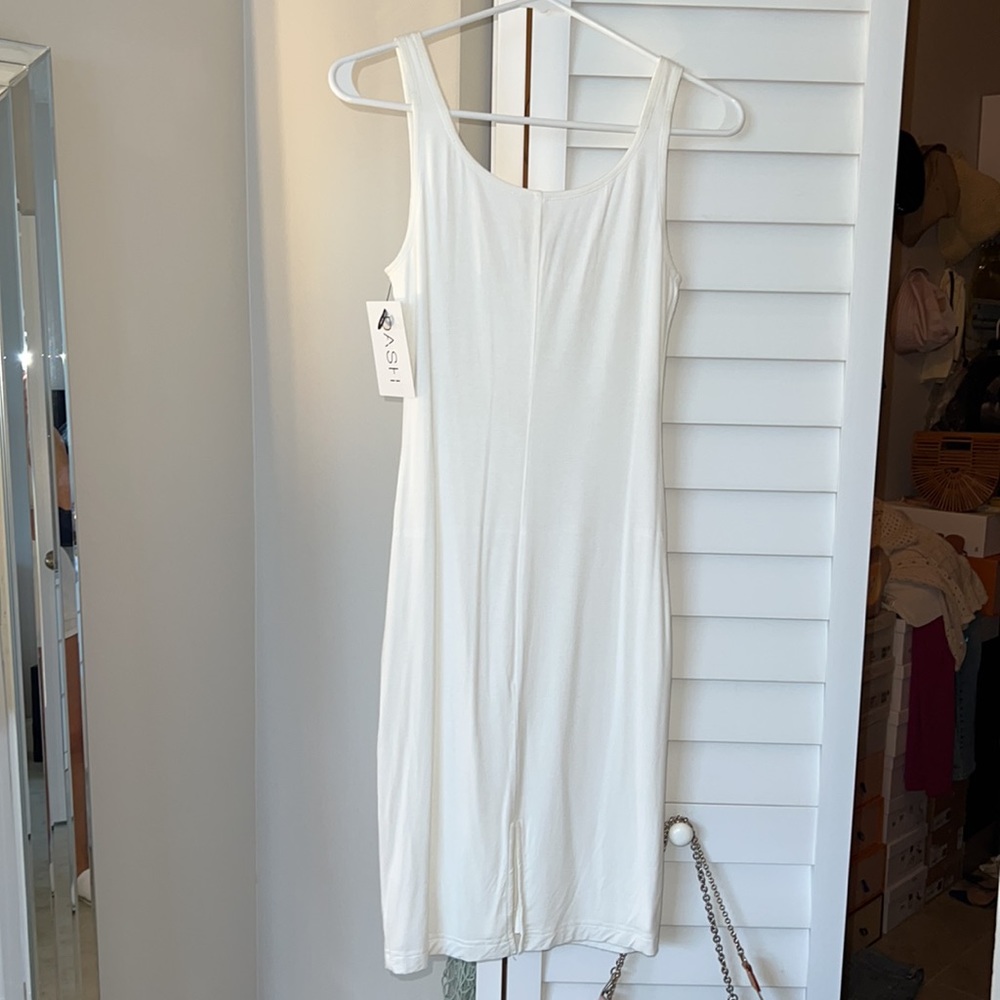 DASH BLQ basic fitted midi dress with a back slit - Picture 6 of 11